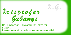 krisztofer gubanyi business card